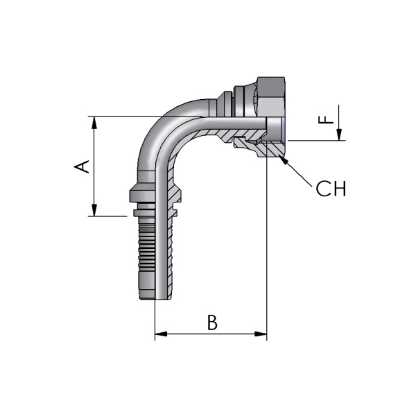 BSP FEMALE 90° ELBOW, 60° CONE