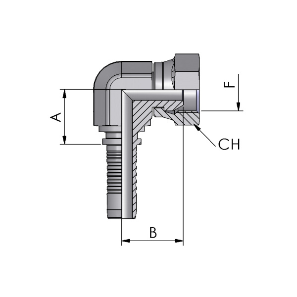 BSP FEMALE 90° ELBOW COMPACT, 60°  CONE