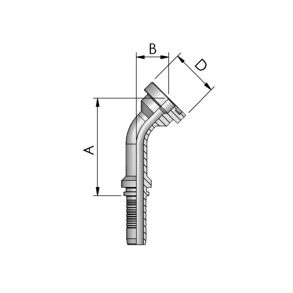 SAE FLANGE 45° ELBOW 3000 PSI